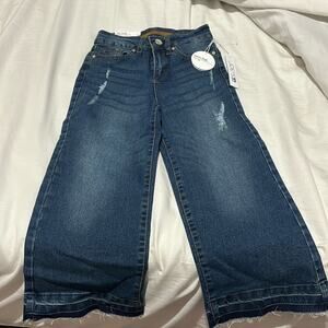 Joe’s Jeans 8 THE TYLER wide leg high rise jeans stretch blue NWT frayed hem